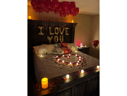 Оформление номера в отеле на день влюбленных