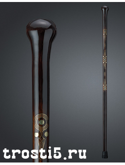 круглая рукоять трости с инкрустацией всечка