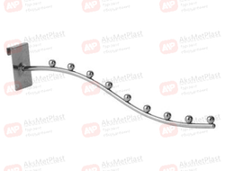P136 Крючок на торговую решетку 9 шариков, цвет: хром, L=350 мм, d=6,5 мм