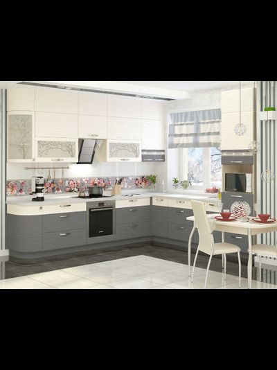 Кухонный гарнитур угловой Графит размер 313х280 см