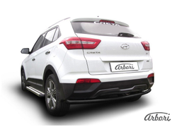 Защита заднего бампера d57 радиусная Arbori черн. для HYUNDAI Creta 2016-нв ( AFZDAHCRET4WD12B )