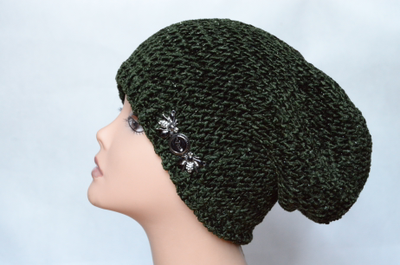 Шапка из вискозы зимняя теплая Италия Визио Vizio 6100 зеленая