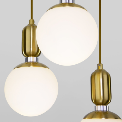 Подвесной светильник со стеклянными плафонами Eurosvet 50151/3 латунь