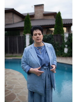 Жакет «Регина», голубой — 100% лён