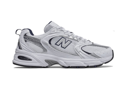 New Balance 530 White Silver Navy (Экозамша)