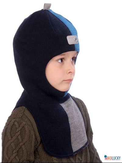 Шапка-шлем  21101-03, цвет темно-синий,синий р. 48-50