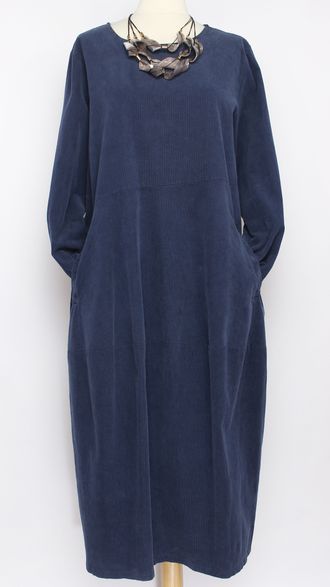 Платье  Бохо "Вельвет-тюльпан плотное1" синее