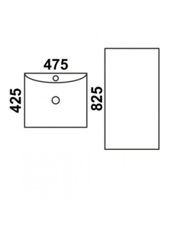 Раковина на пьедестале моноблок прямоугольная MELANA 800 В143 (7003) 475х425х825