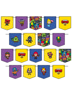 Гирлянда Флажки, Brawl Stars,300 см