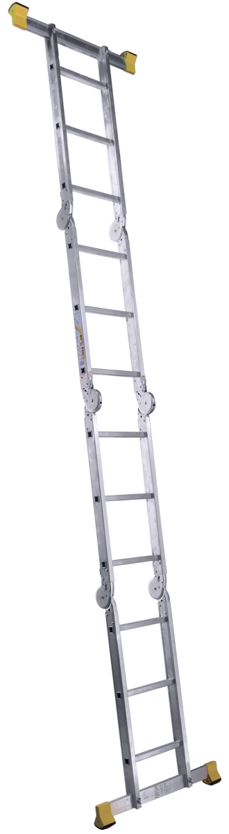 Алюминиевая профессиональная четырехсекционная шарнирная универсальная лестница (трансформер)