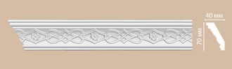 Потолочный плинтус из полиуретана с орнаментом DECOMASTER (Декомастер) - 95619 (70х40х2400мм)