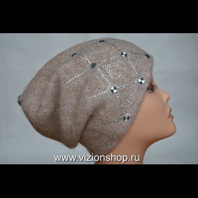 Вязаная бежевая шапка Vizio Италия 6111 CL