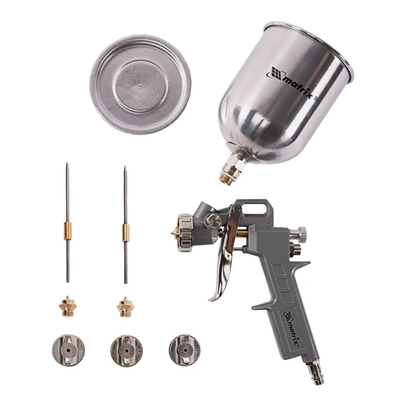 Краскораспылитель пневматический Matrix с верхним бачком V= 0,6 л, сопла диаметром 1.2, 1.5 и 1.8 мм