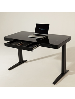 Умный стол 120×60 чёрный | закалённое стекло