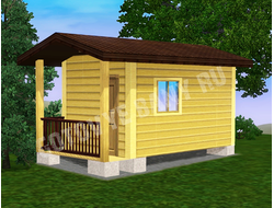 БРУСОВАЯ ПЕРЕВОЗНАЯ БАНЯ 5х2,3 С ВЕРАНДОЙ