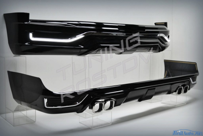 Бампер + губа MODELLISTA LED Toyota Land Cruiser 200 2007-2015 в стиле 2016+ с подсветкой