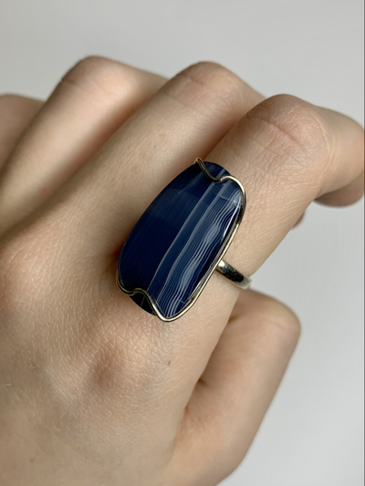 Кольцо с агатом, разные виды