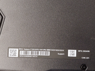 MSI Katana 17 B13VFK-1441XRU ( 17.3 FHD IPS 144Hz i5-13420H RTX4060 (8Gb) 16Gb 512+512Gb SSD )
