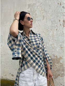 Платье-рубашка из итальянской вискозы с разрезами