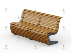 1535.1 Скамья парковая на металлическом основании со спинкой тип-2