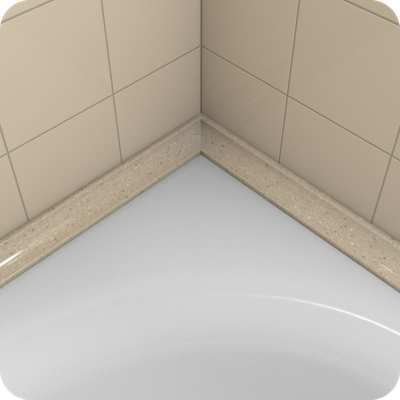 Акриловый плинтус бордюр для ванной BNV ГЛ24 12х24х750мм Бежевый левый