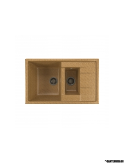 Мойка из искусственного мрамора MIXLINE ML-GM22 двухчашевая с крылом 495*770*195мм