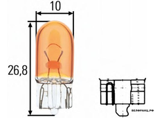 Лампа повторителя поворота WY5W оранжевая аналог 637148 637149