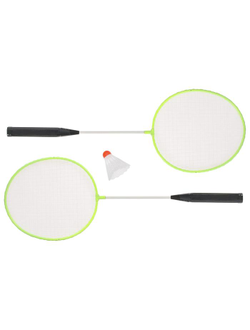 Набор для бадминтона ONLYTOP: 2 ракетки, волан, в сетке, цвета МИКС