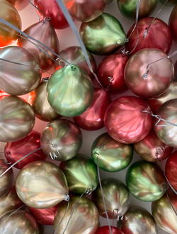 Шары хром красный, зелёный, серебро, розовое золото 30 шт под потолок