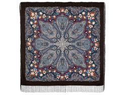 Павловопосадский платок Цветочный калейдоскоп 1789-17