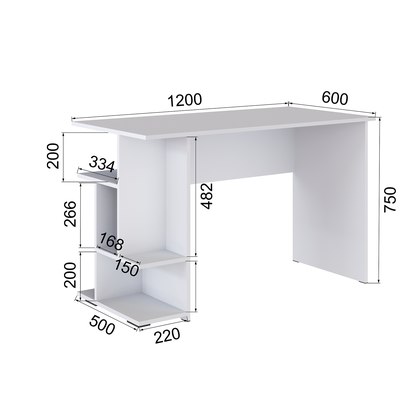 СКМ-6 компьютерный стол Белый с тиснением «Древесные поры»