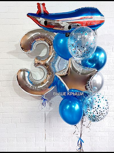 Сет "Самолёт" (10 шариков + 1 цифра)