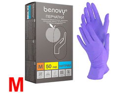 Нитриловые Перчатки "Benovy" (M) purple  (50 пар)