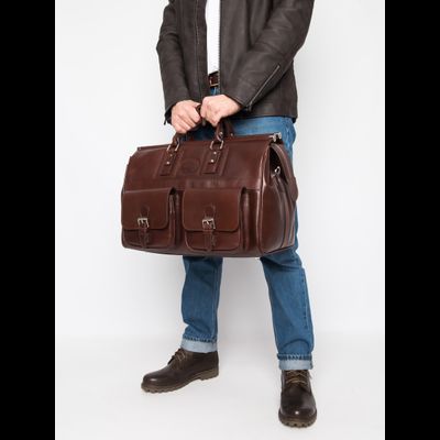 Кожаный саквояж Fabriano premium brown (арт. 4008-53)