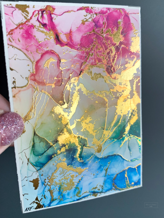 Слайдеры фольгированная акварель Alcohol Ink NF-013 GOLD
