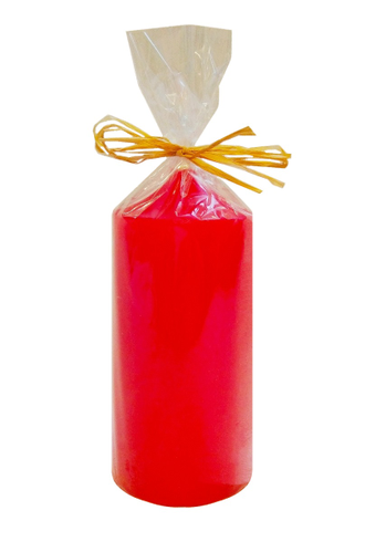 Свеча столбик колонна красная 6x12 см