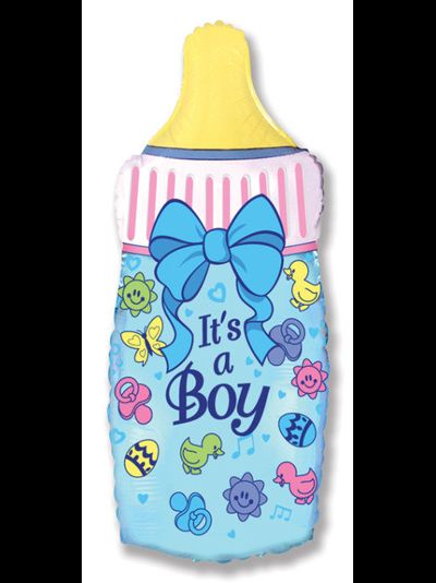 Шар фольгированный с гелием &quot;Бутылочка для мальчика&quot; 78см (к