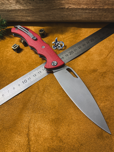 Складной нож Кайман EVO сталь K110, рукоять G10, цвет красный