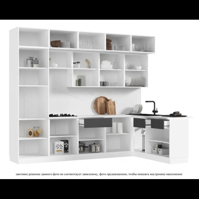 Кухня угловая "МРКГ 200/Оливия"  Белый/Кашемир 3х1.8 м (МР)