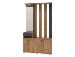 Прихожая БОСТОН - Секция 7 Вешалка с зеркалом Дуб Вотан/Антрацит