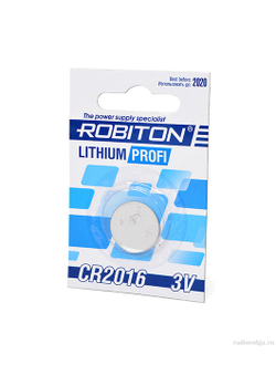 Литиевая батарейка таблетка Robiton CR2016 70 mAh 3V Lithium Profi Battery [ по 1 шт ]
