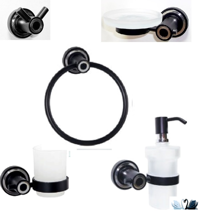 Крючок для ванной комнаты двойной черного цвета от Wildbad