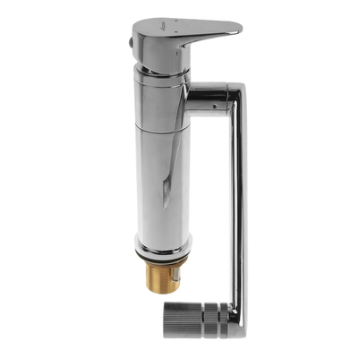 Cмеситель для кухни с гайкой, излив и аэратор вращаются на 360°, Латунь, Хром, Accoona A9390-1