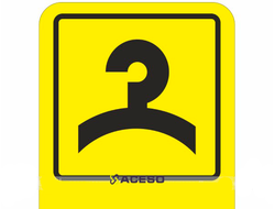 Г-24 Пиктограмма с дублированием информации по системе Брайля. Гардероб, монохром, ПВХ