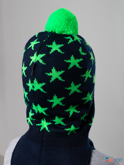 Шапка-шлем 20202-08, цвет темно-синий, салатовый, р. 48-50