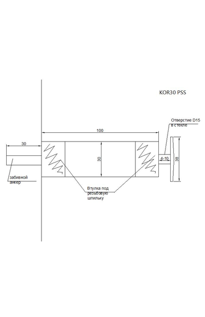 KOR30 Крепление 100 мм отрыв