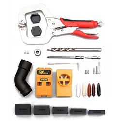 Кондуктор для соединения на "косой шуруп" с пылеудалением и струбциной