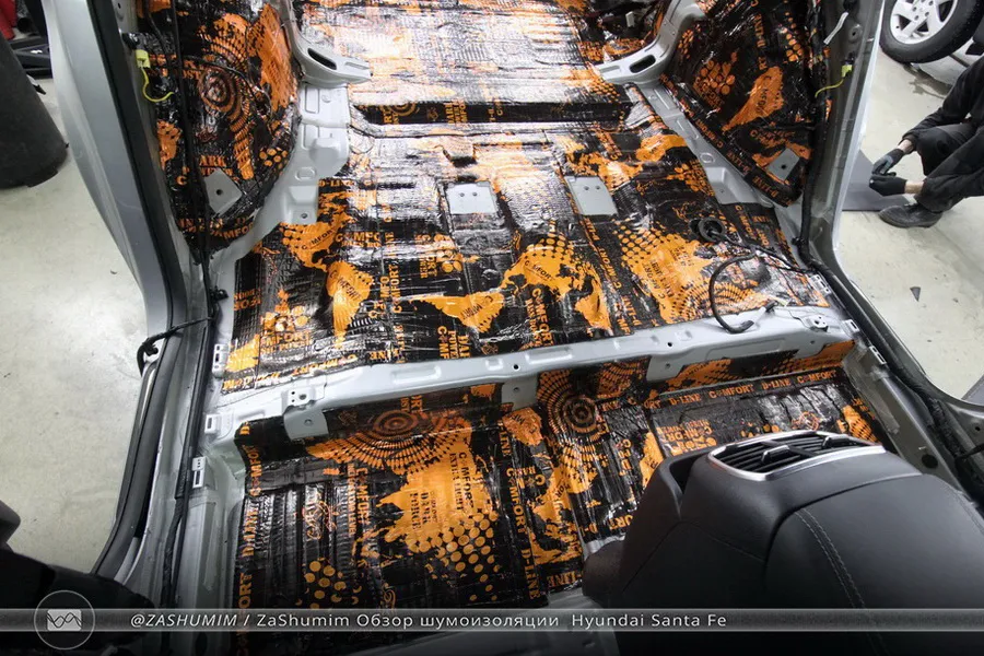 Фото отчет шумоизоляции Hyundai Santa Fe
