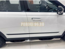 Пороги труба с проступью Папа Тюнинг d76 для JAECOO J7 2025- Рестайлинг