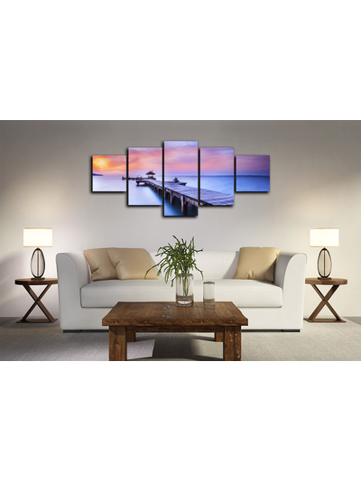 Модульная картина "Закат на причале"